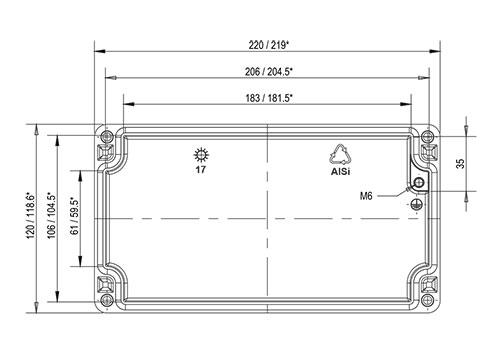 Diagram of Aluminium Enclosure Box or Junction Box